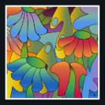 Poster Psychedelic Daydre<br><div class="desc">Essa poster psíquica apresenta um sonho como flores e árvores em uma série de cores gradativas.</div>
