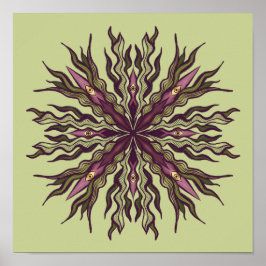 Poster Psychedelic Eye Plant - Surreal Botanical Mandala
