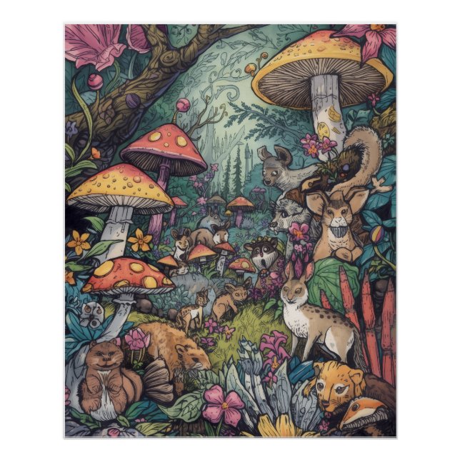 Pôster Psychedelic forest poster (Frente)