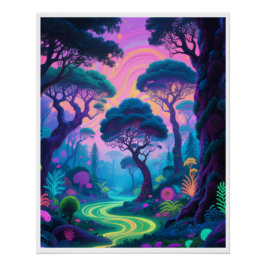 Pôster Psychedelic forest poster