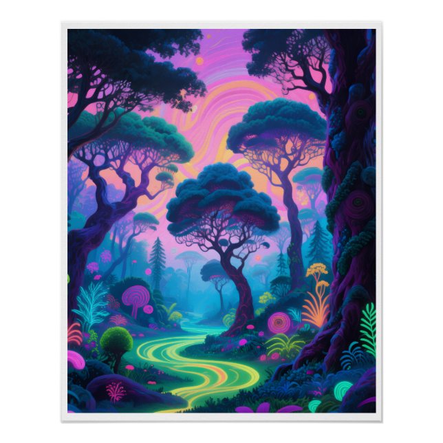 Pôster Psychedelic forest poster (Frente)
