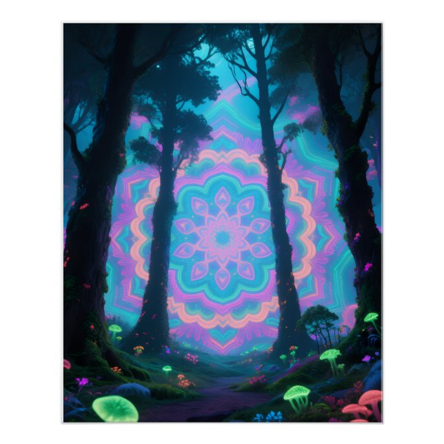 Pôster Psychedelic forest poster (Frente)