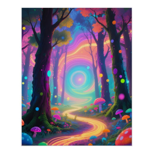 Pôster Psychedelic forest poster (Frente)