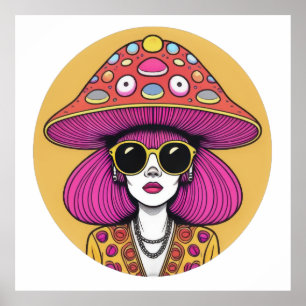 Poster Psychedelic Mushroom Diva