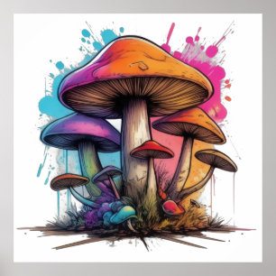 Poster Psychedelic Mushroom Wonderland
