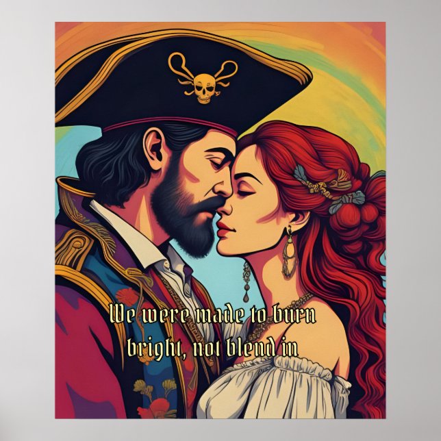 Poster Psychedelic Pirate Couple  – Bold Romance (Frente)