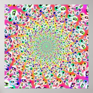 Poster Psychedelic Rainbow Eyes Mandala