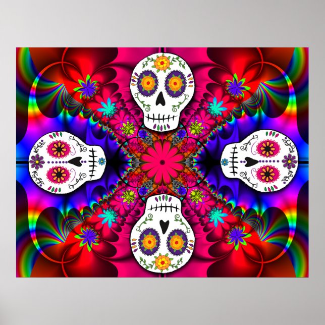 Poster Psychedelic Skulls (Frente)