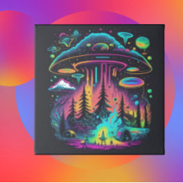 Poster Psychedelic UFO Fantasy Art