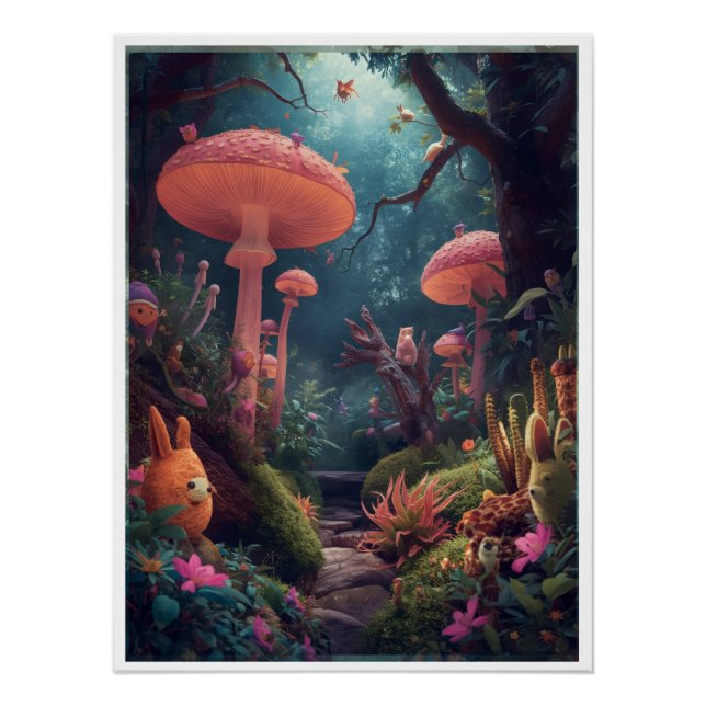 Pôster psychedelic woodland poster (Frente)