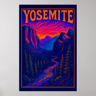 Poster Psychedelic Yosemite