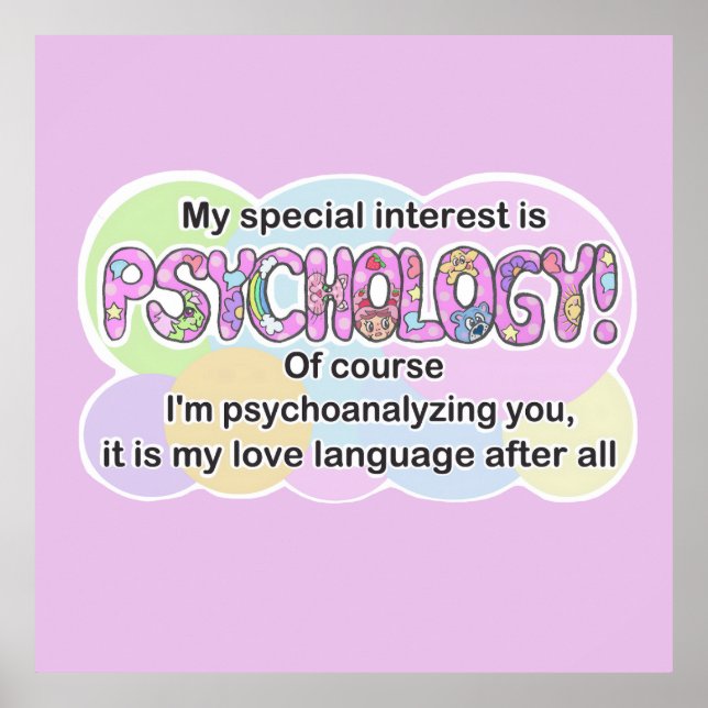 Poster Psychology Love Language (ADHD, Autistic) (Frente)