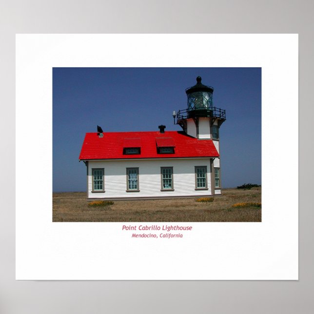 Poster Pt. Cabrillo Lighthouse, Mendocino, CA (Frente)
