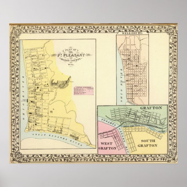 Pôster Pt Pleasant, Virgínia Ocidental (Frente)