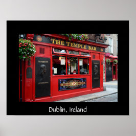 Pôster Pub de Bar do Templo Vermelho em Dublin, texto pos