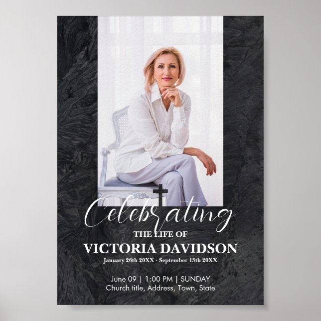 Poster Publicação de Anúncio de Funeral no Facebook Pedra (Frente)