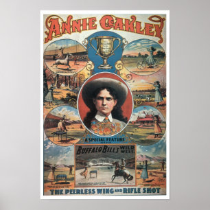 Poster publicando Annie Oakley em Buffa