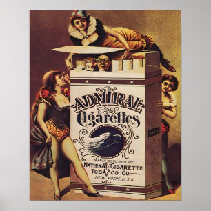 Poster Publicidade aos cigarros de vintage