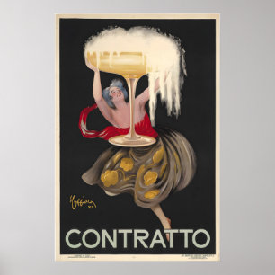 Poster Publicidade de Álcool Champagne Vintage Contratto