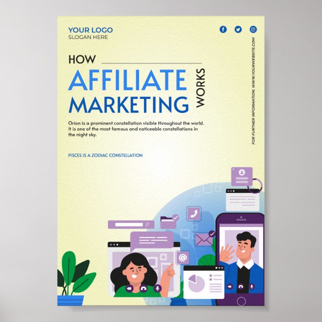 Poster publicidade de cartazes comerciais (Frente)