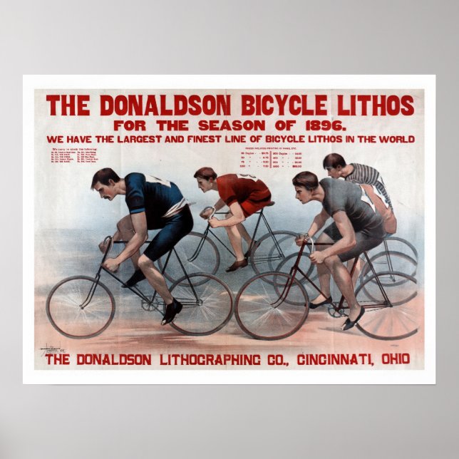Poster Publicidade de corridas de bicicletas Vintage lith (Frente)