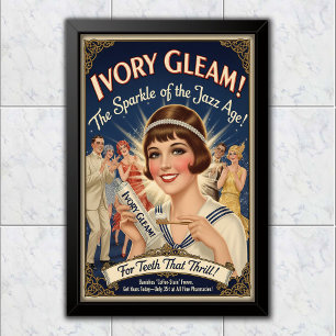 Poster Publicidade de Creme Dental Ivory Gleam Vintage de
