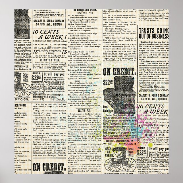 Poster Publicidade de jornal Vintage (Frente)