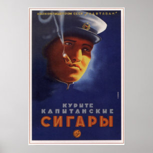 Poster Publicidade do Capitão Soviético de Charutos 1939