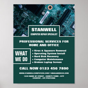 Poster Publicidade especializada em reparo de computador