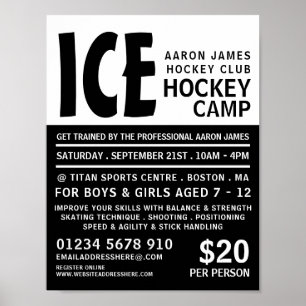 Poster Publicidade para Campos de Hóquei Modernos