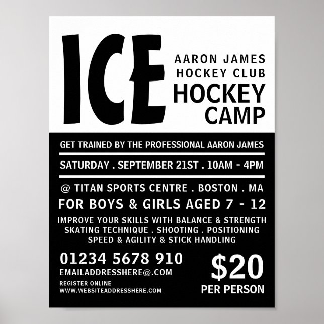 Poster Publicidade para Campos de Hóquei Modernos (Frente)