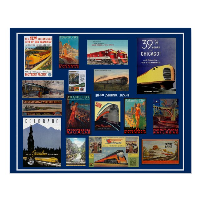 Pôster Publicidade Vintage para caminhos de ferro (Frente)