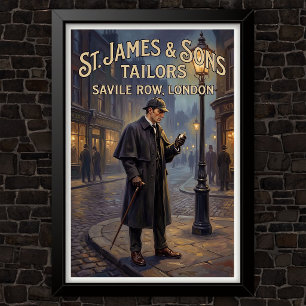 Poster Publicidade Vintage Sherlock Holmes