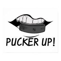 Pucker Up Hockey Puck