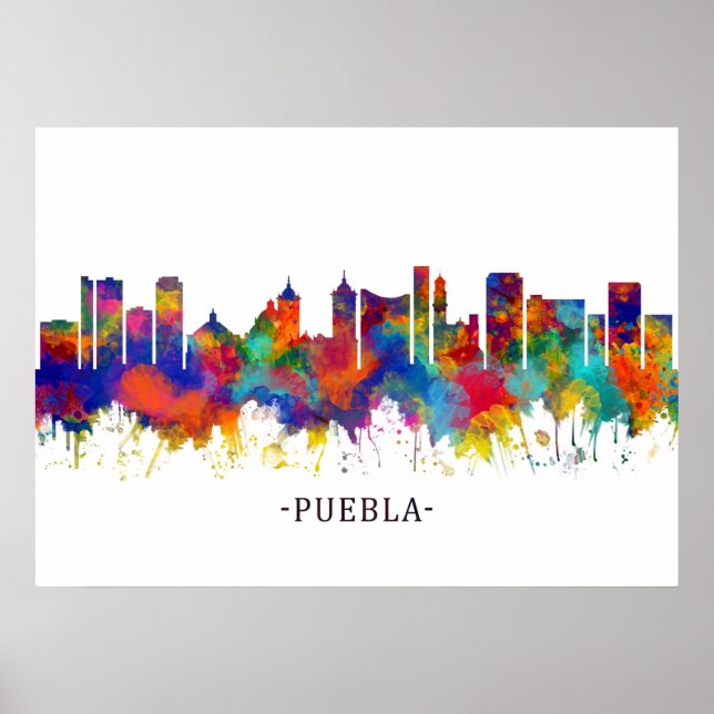 Poster Puebla Mexico Skyline (Frente)