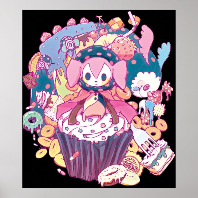 Poster Puella Magi Madoka - Charlotte e Amigo (Frente)