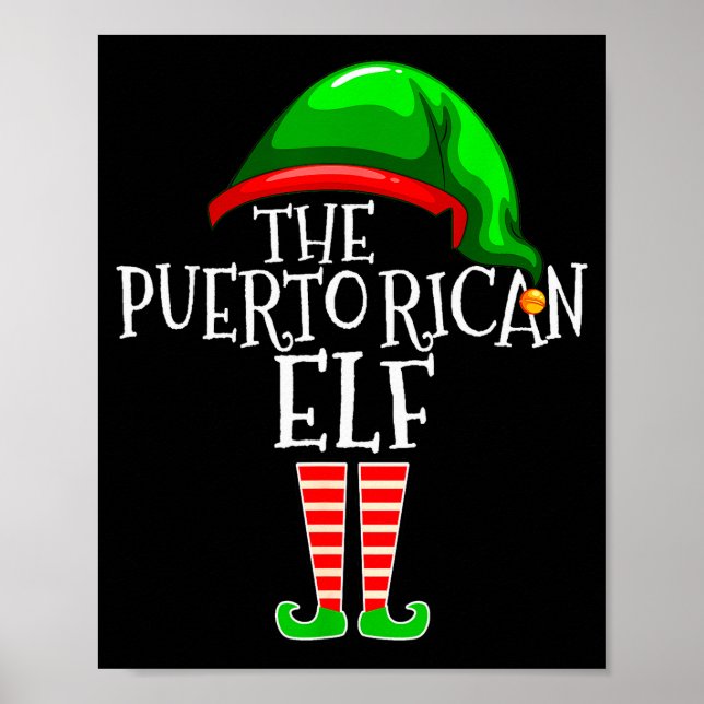 Poster Puerto Rican Elf Family Matching Group Christmas G (Frente)