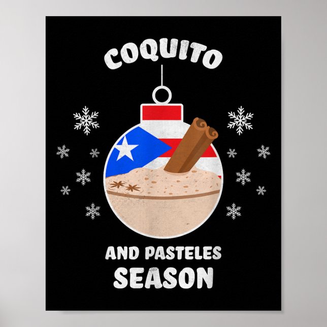 Poster Puerto Rico Christmas Coquito And Pasteles Season  (Frente)