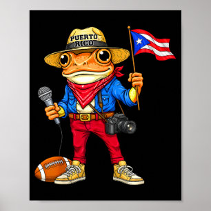 Poster Puerto rico sapo coqui música de rua futebolPuerto