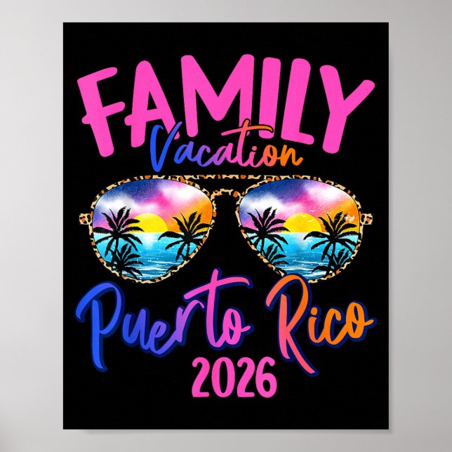 Poster Puerto Rico Vacation 2026 Souvenir Matching Family (Frente)