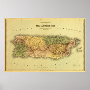 Poster Puerto RicoPanoramic MapPuerto Rico