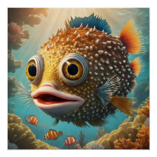 Pôster Puffer Fish no 1 Poster brilhante (Frente)