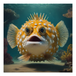 Pôster Puffer Fish no 3 Glossy Poster