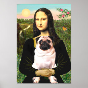 Pôster Pug 3 (grampo) - Mona Lisa