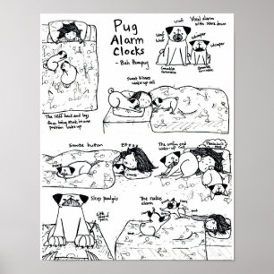 Pôster Pug Alarm Clocks