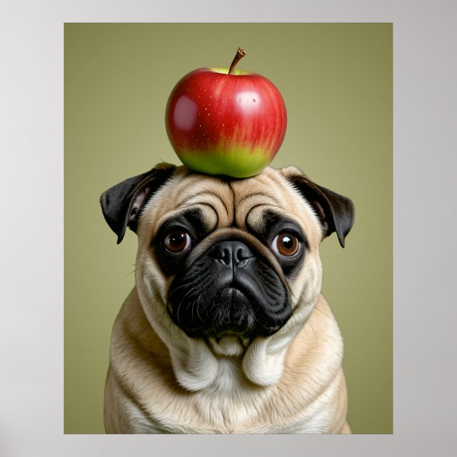 Poster Pug Apple (Frente)