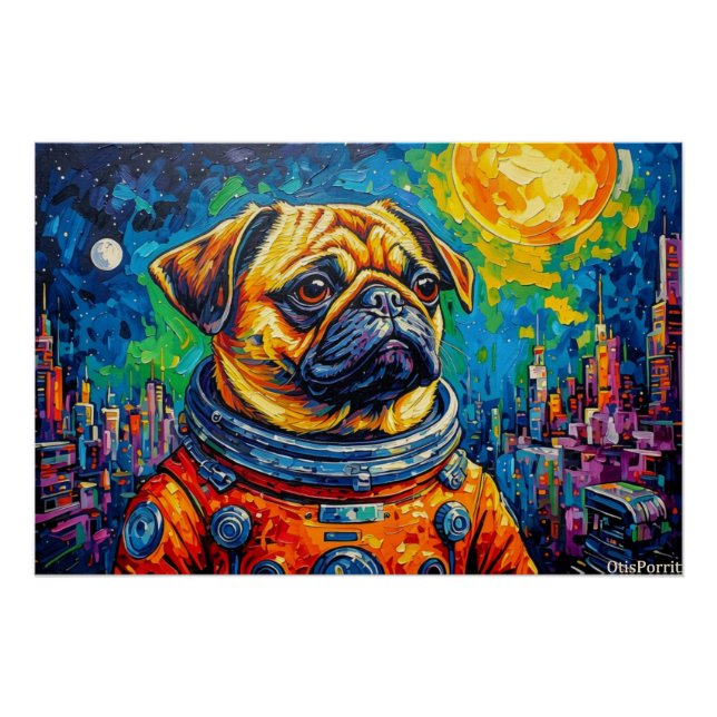 PÔSTER PUG ASTRONAUTA-VOLTANDO PARA CASA 15 (Frente)