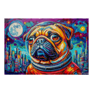 PÔSTER PUG ASTRONAUTA-VOLTANDO PARA CASA 16
