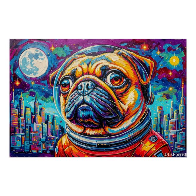 PÔSTER PUG ASTRONAUTA-VOLTANDO PARA CASA 16 (Frente)