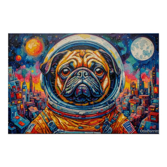 PÔSTER PUG ASTRONAUTA-VOLTANDO PARA CASA 19 (Frente)